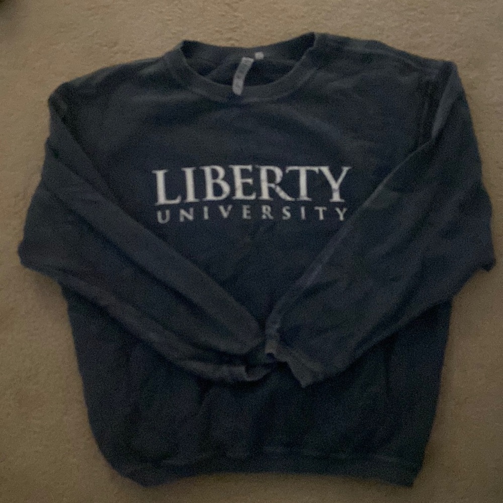 navy and white pullover